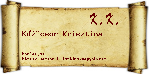 Kácsor Krisztina névjegykártya