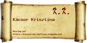 Kácsor Krisztina névjegykártya