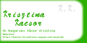 krisztina kacsor business card