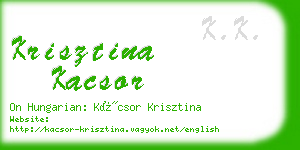 krisztina kacsor business card